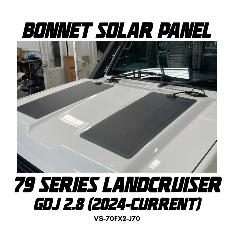 Bonnet Solar Panel - Suitable for Toyota Landcruiser 79 Series GDJ 2.8 (2024-Current) - 70 Watts