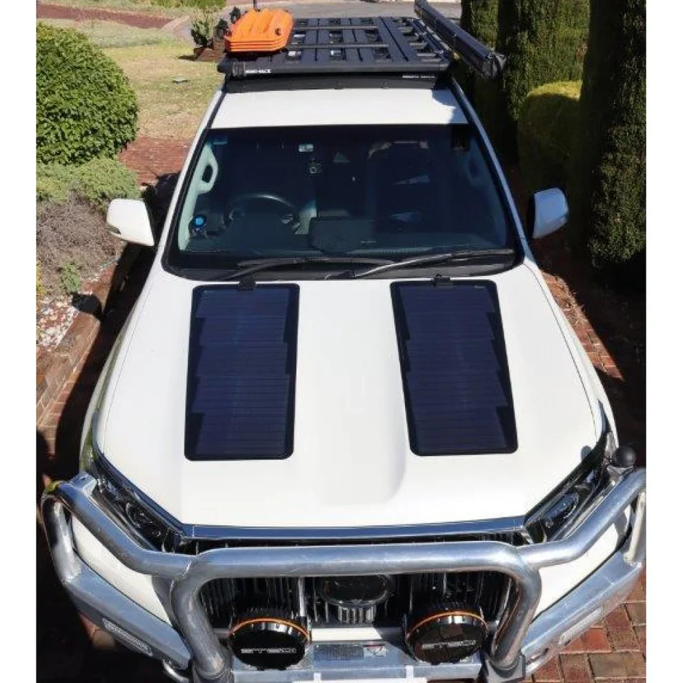 Bonnet Solar Panel - Suitable for Toyota Landcruiser Prado (with scooped bonnet) 90-Watt - Image 3