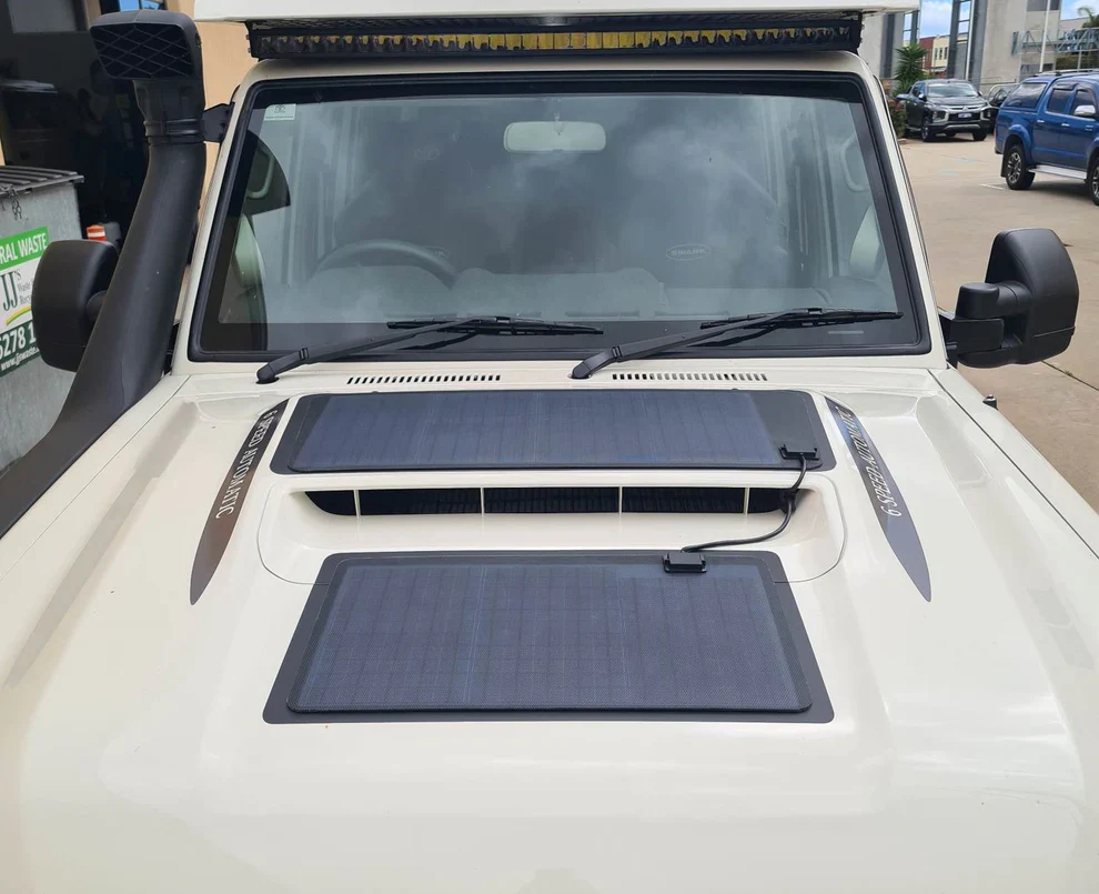 65W Bonnet Solar Panel - Suitable for Toyota Landcruiser 70 Series (VDJ78 & VDJ79) 65-Watt (35 & 30) - Image 2