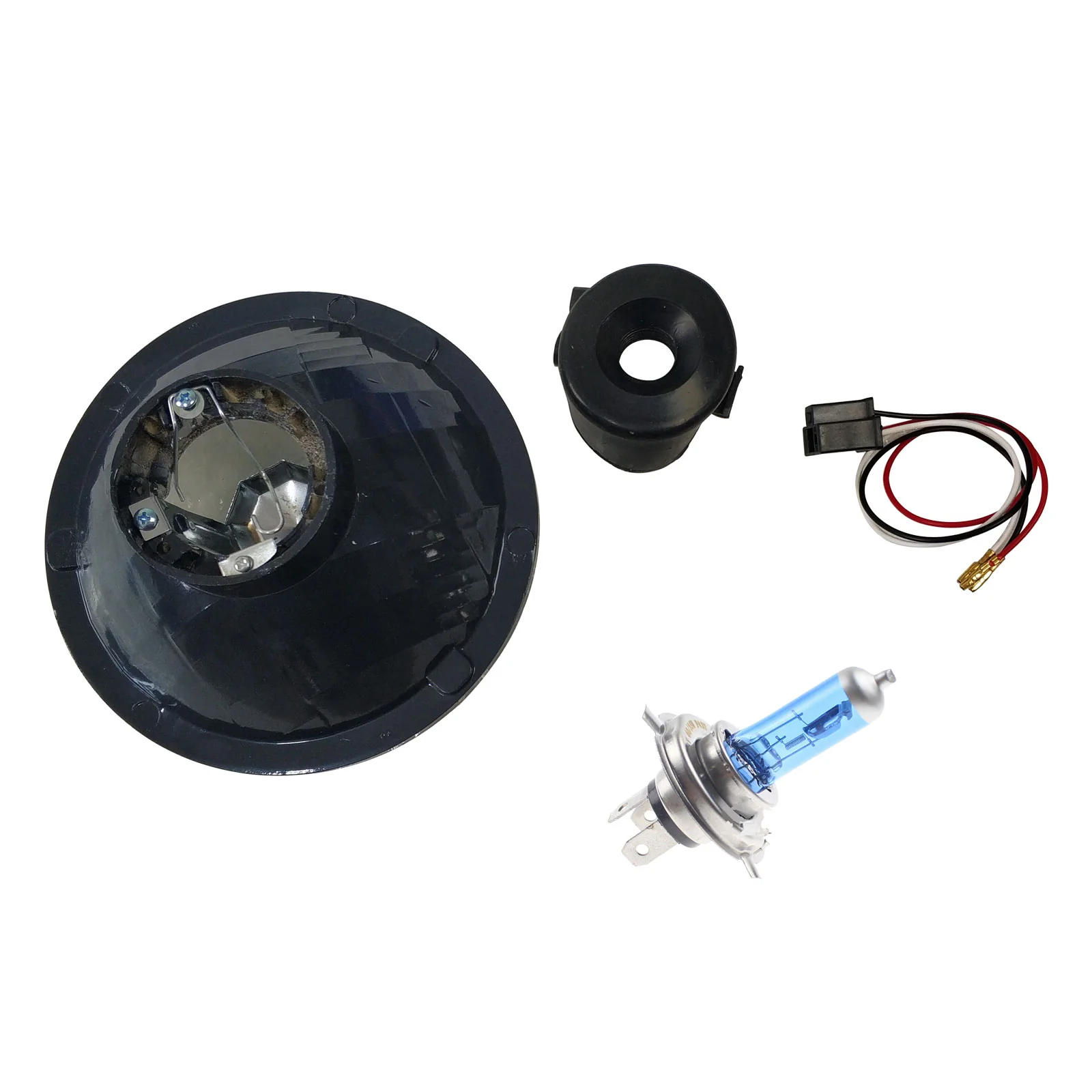 H4 Headlight Conversion Kit (Pair) 2 x 7" Round 60/55W Halogen - Image 2