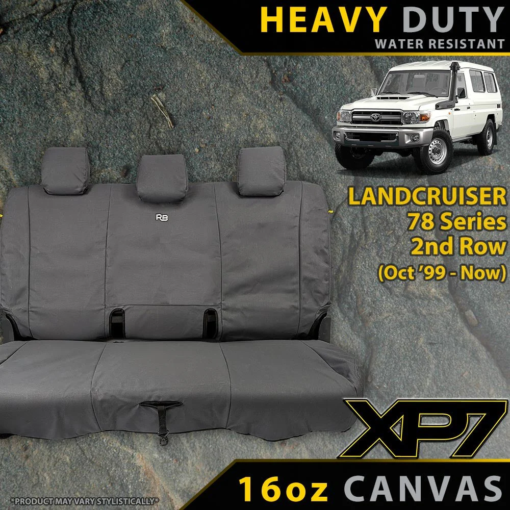 Razorback 4x4 - Toyota Landcruiser 78 Series - XP7 Heavy-Duty Canvas Rear Row Seat Covers (Made to Order)