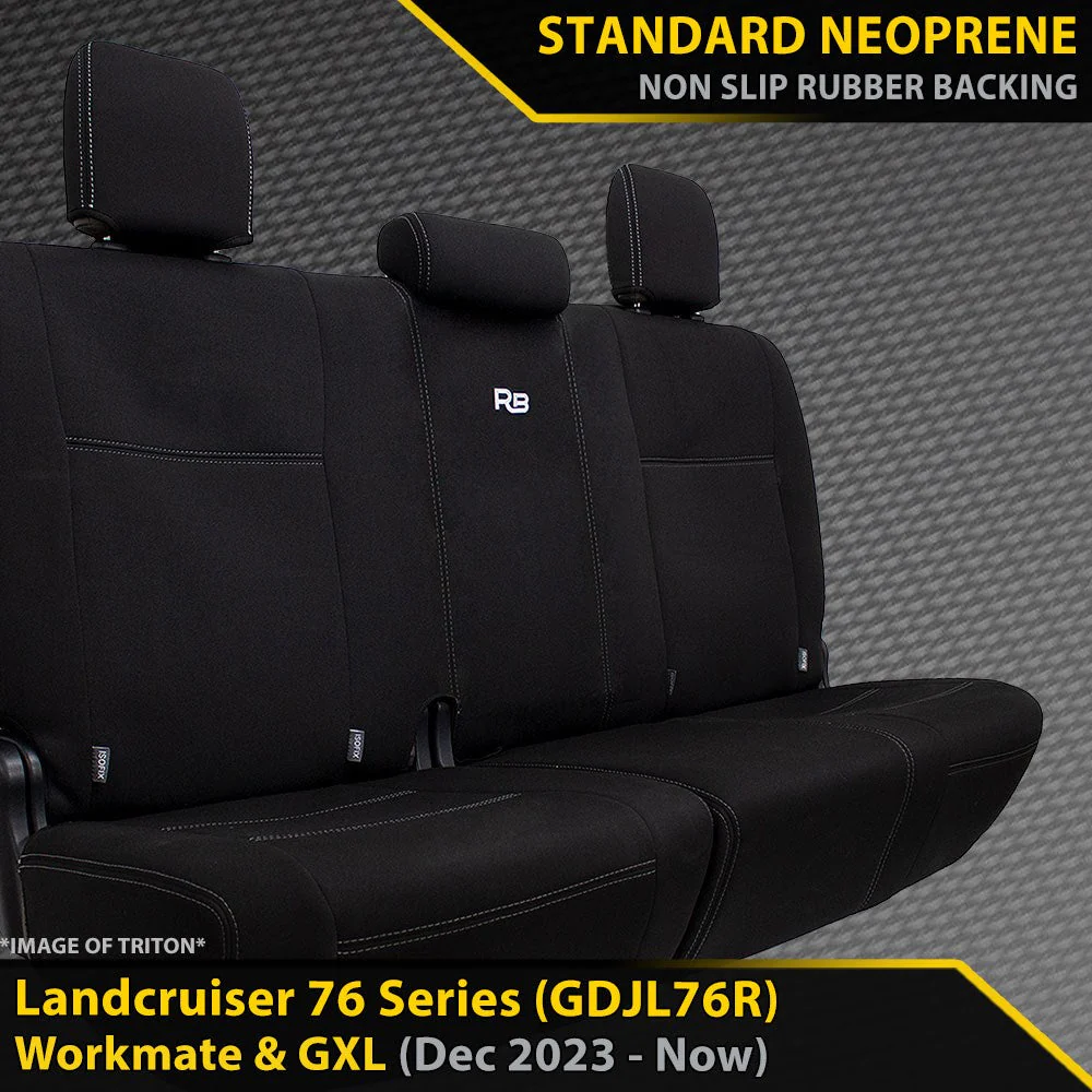 Razorback 4x4 - Toyota Landcruiser 76 Series - Post-Facelift (GDJL76R) - GP4 Neoprene Rear Row Seat Covers (In Stock)