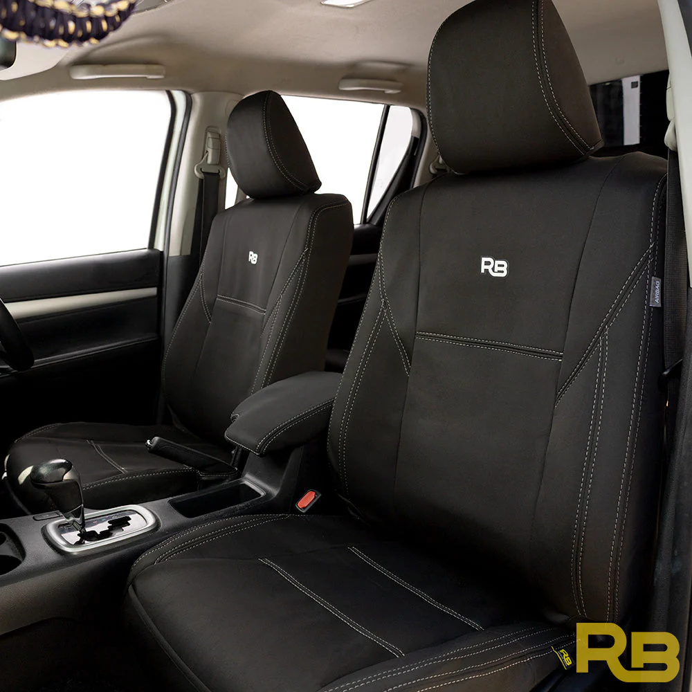 Razorback 4x4 - Toyota Hilux 8th Gen 48V V-Active (Leather Seats) - SR5 & Rogue - GP4 Neoprene 2x Front Row Seat Covers (In Stock)