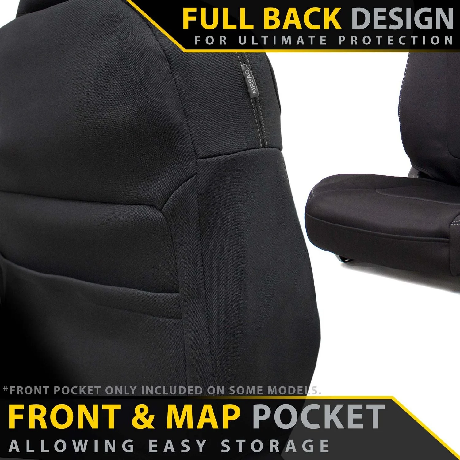 Razorback 4x4 - Toyota Hilux 8th Gen 48V V-Active (Leather Seats) - SR5 & Rogue - GP4 Neoprene 2x Front Row Seat Covers (In Stock) - Image 3