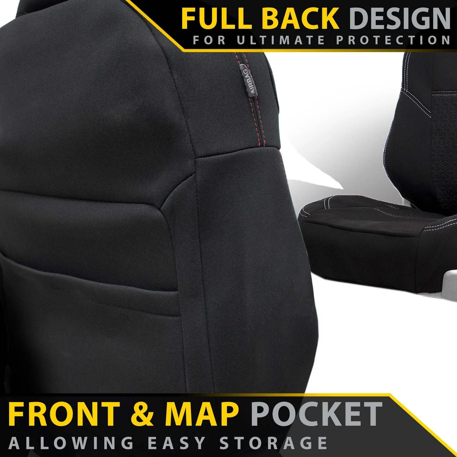 Razorback 4x4 - Toyota Hilux 8th Gen 48V V-Active (Leather Seats) - SR5 & Rogue - GP6 Premium Neoprene 2x Front Seat Covers (Available) - Image 3
