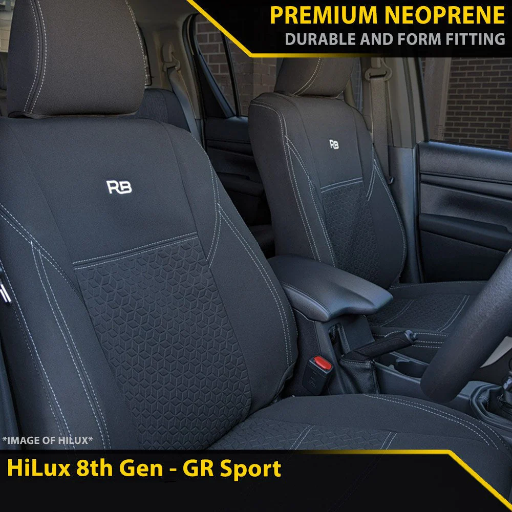 Razorback 4x4 - Toyota HiLux 8th Gen - GR Sport - GP6 Premium Neoprene 2x Front Seat Covers (Made to Order)