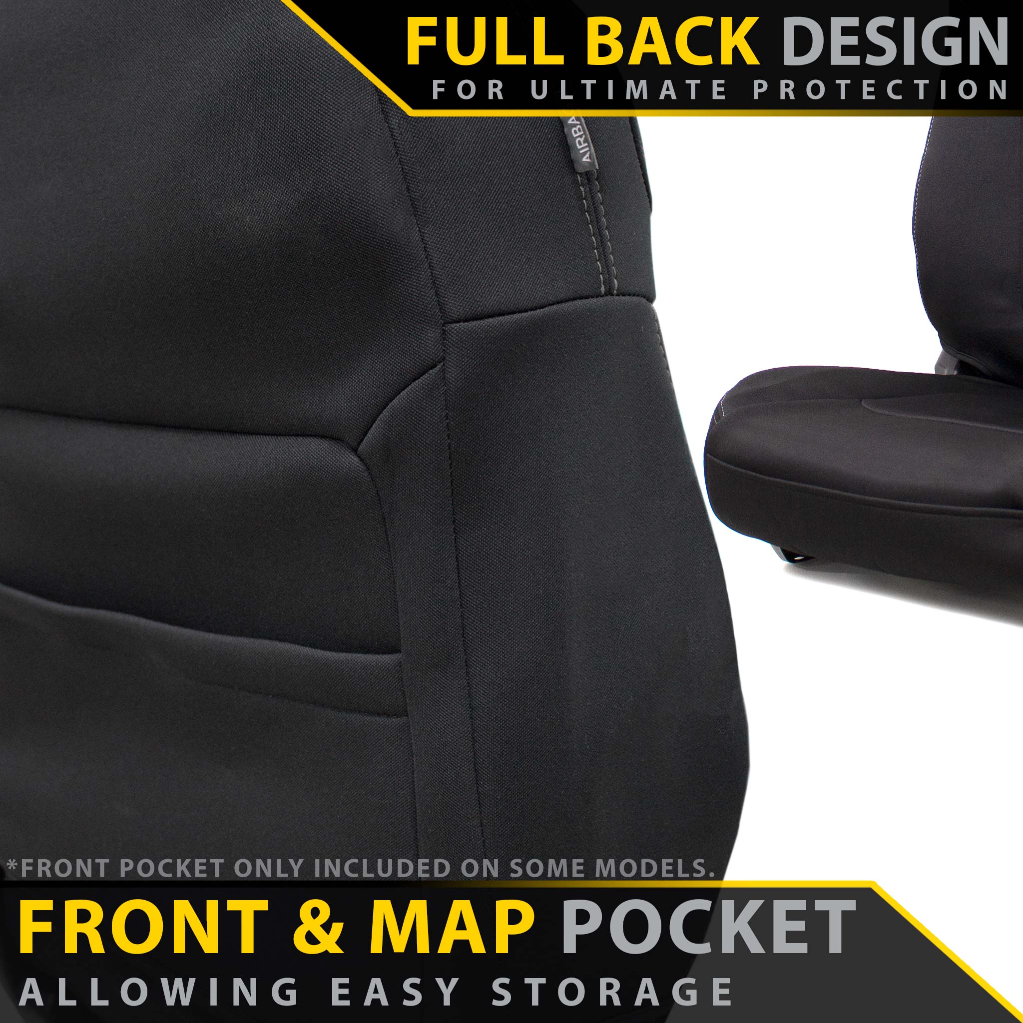 Razorback 4x4 - Toyota Hilux 8th Gen - Workmate - GP4 Neoprene 2x Front Row Seat Covers (In Stock) - Image 2