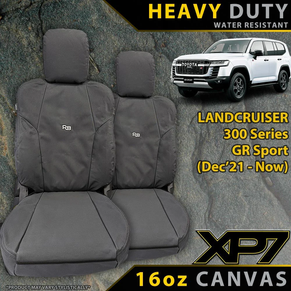 Razorback 4x4 - Toyota Landcruiser 300 Series - GR Sport - XP7 Heavy-Duty Canvas 2x Front Seat Covers (Made to Order)