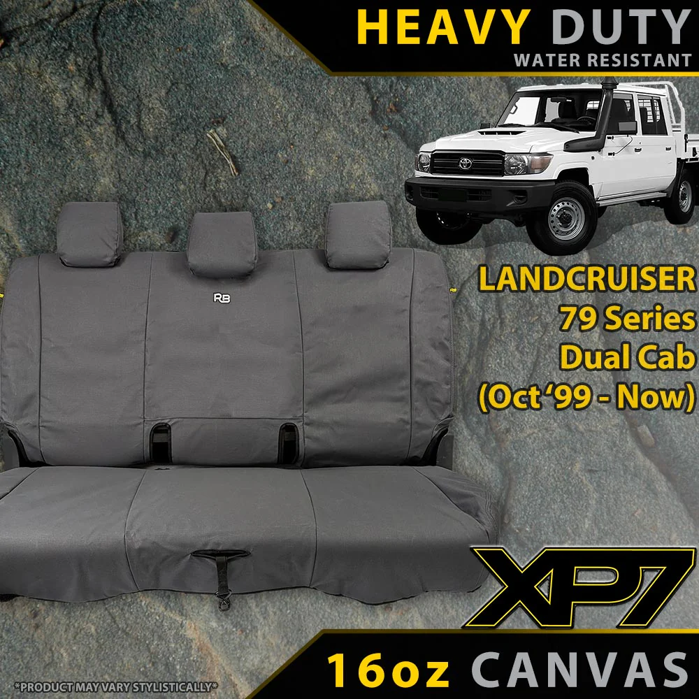 Razorback 4x4 - Toyota Landcruiser 79 Series - Dual Cab - XP7 Heavy-Duty Canvas Rear Row Seat Covers (Available)