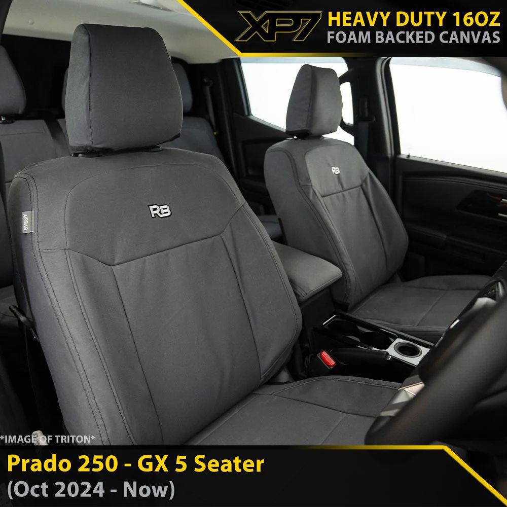 Razorback 4x4 - Toyota Prado 250 - GX - XP7 Heavy-Duty Canvas 2x Front Seat Covers (Made to Order)