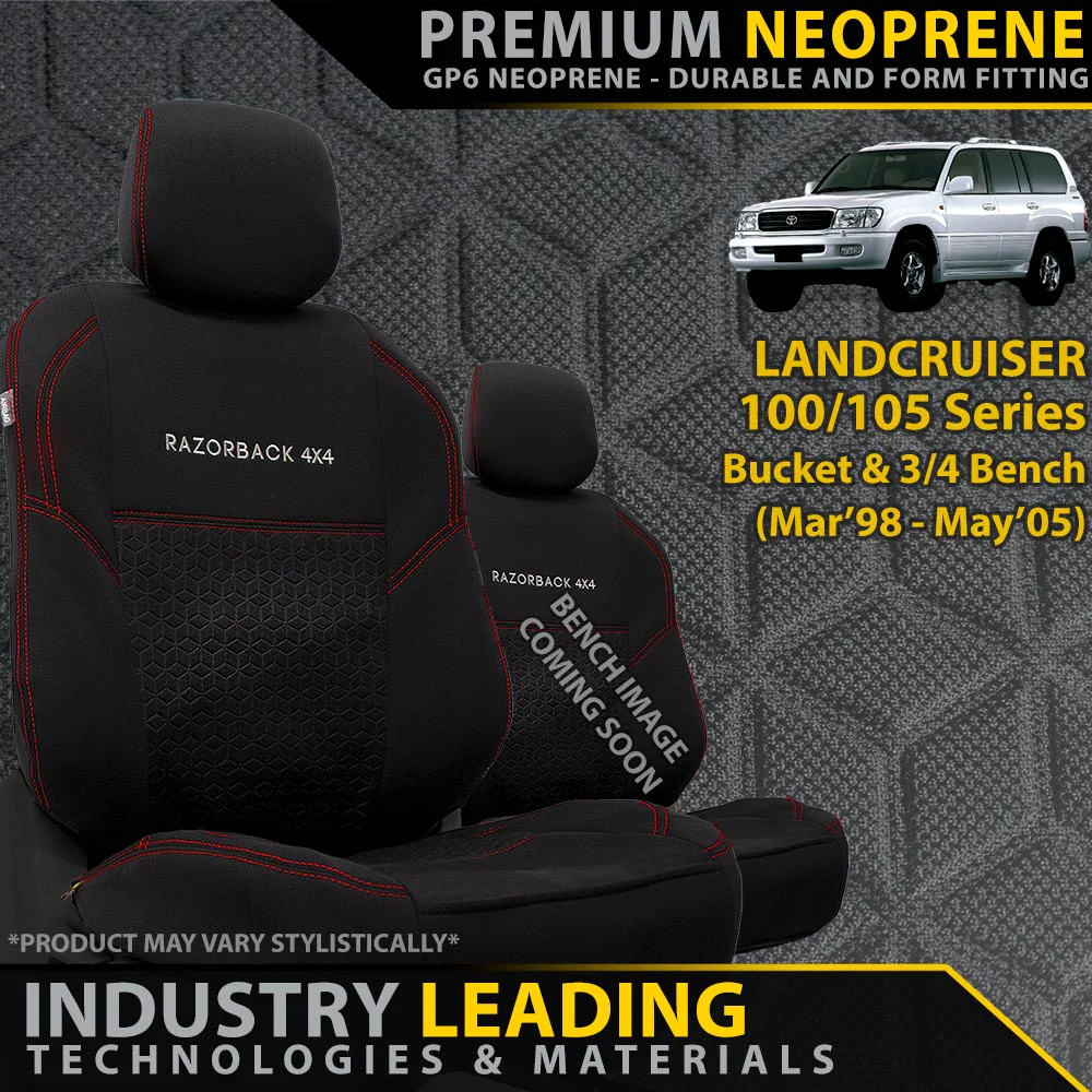 Razorback 4x4 - Toyota Landcruiser 100/105 Series - Standard - GP6 Premium Neoprene 2x Front Seat Covers (Made to Order)