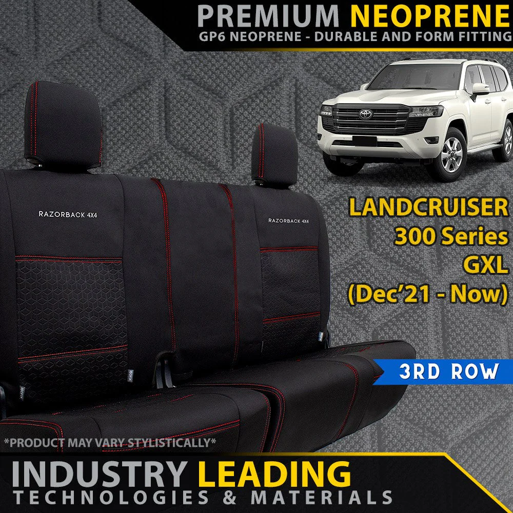 Razorback 4x4 - Toyota Landcruiser 300 Series - GXL - GP6 Premium Neoprene 3rd Row Seat Covers (Made to Order)