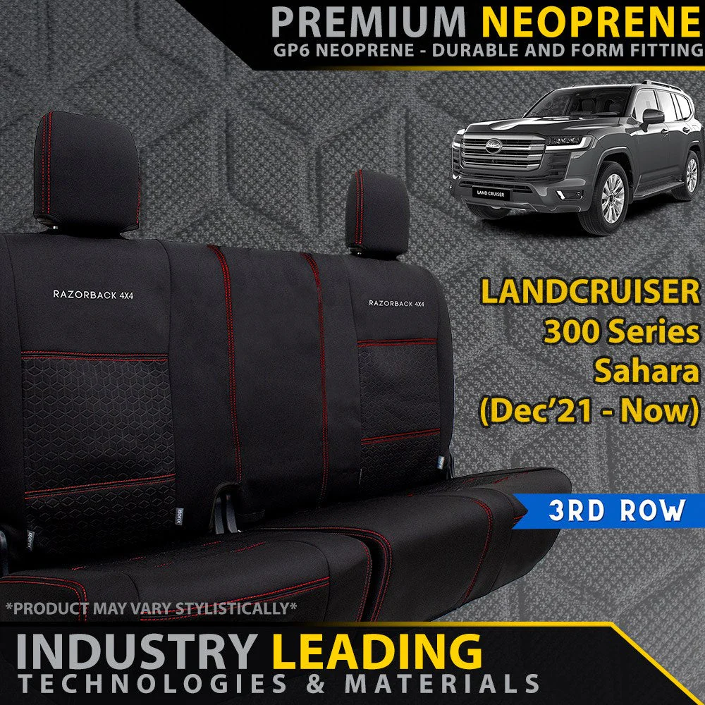 Razorback 4x4 - Toyota Landcruiser 300 Series - Sahara & Sahara ZX - GP6 Premium Neoprene 3rd Row Seat Covers (Made to Order)