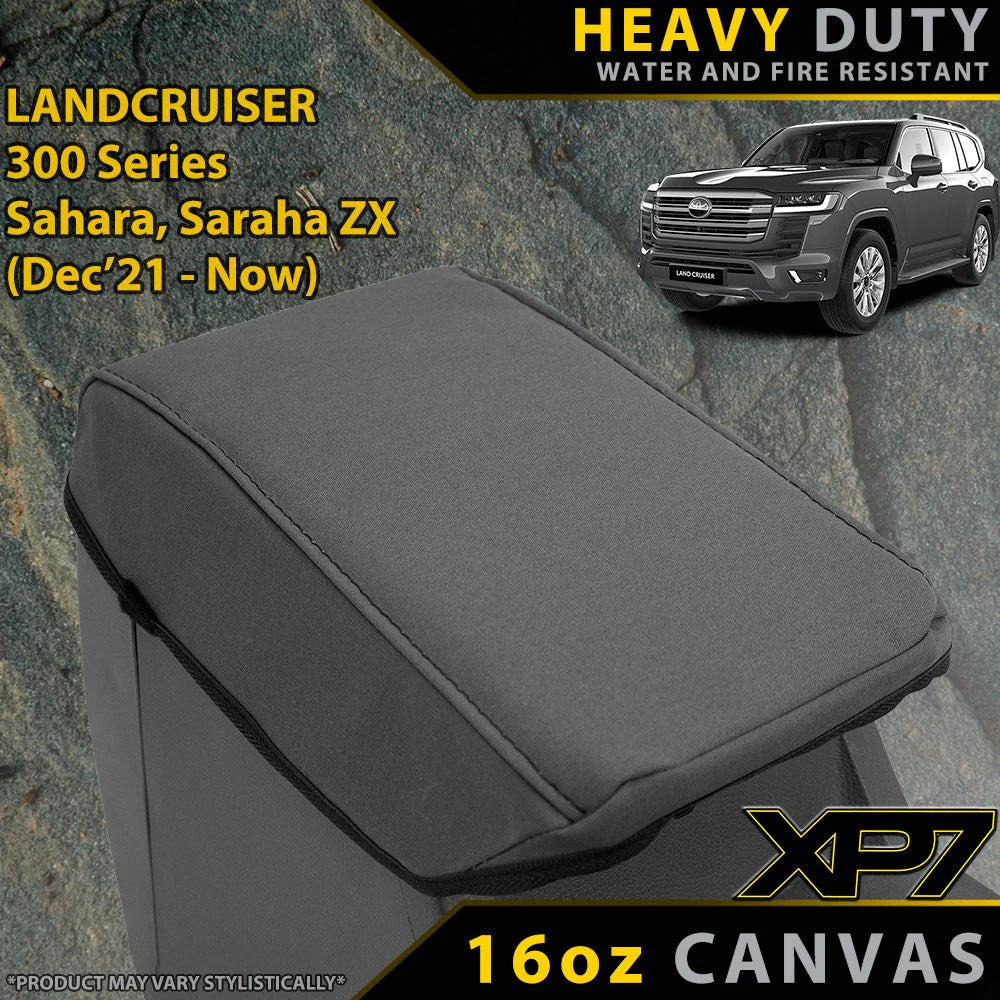 Razorback 4x4 - Toyota Landcruiser 300 Series - Sahara & Sahara ZX - XP7 Heavy-Duty Canvas Console Lid Cover (Made to Order)