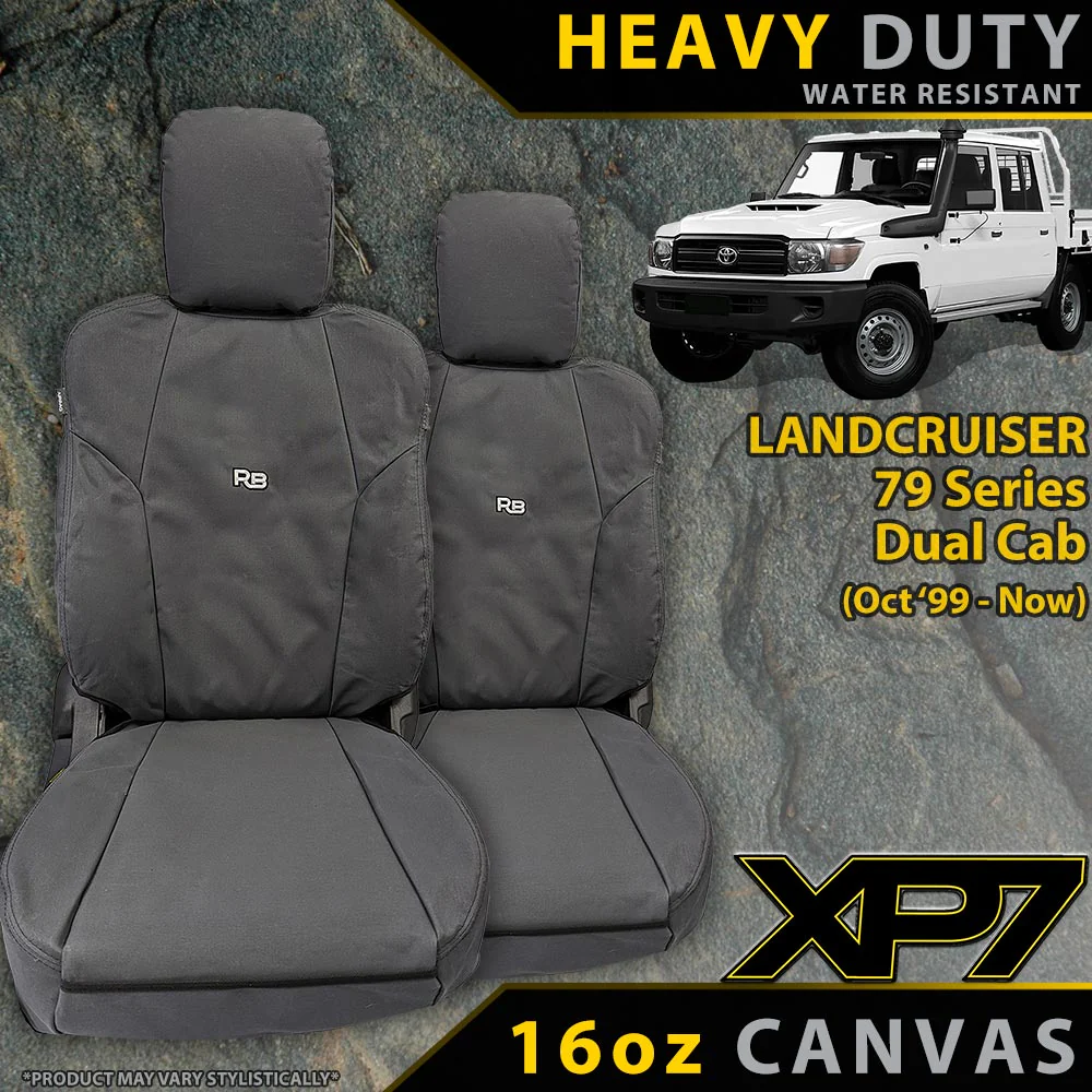 Razorback 4x4 - Toyota Landcruiser 79 Series - Dual Cab - XP7 Heavy-Duty Canvas 2x Front Seat Covers (Available)