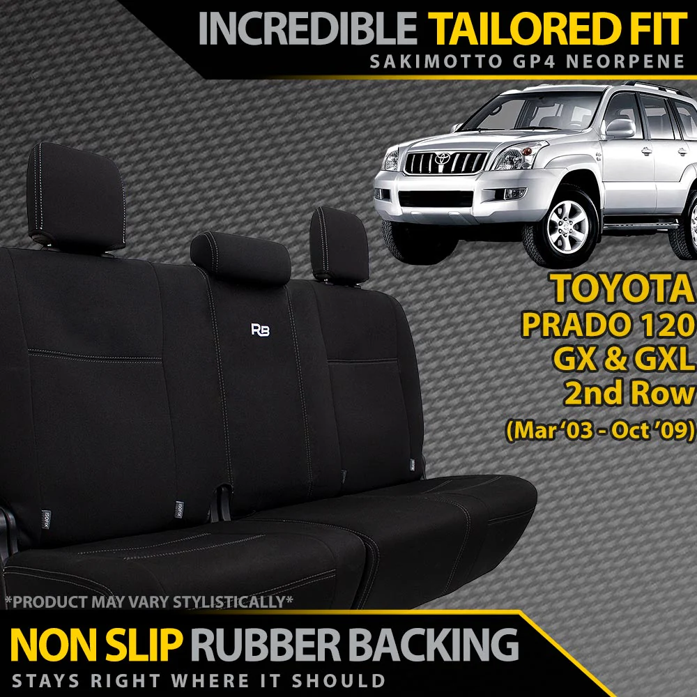 Razorback 4x4 - Toyota Prado 120 - GP4 Neoprene 2nd Row Seat Covers (In Stock)