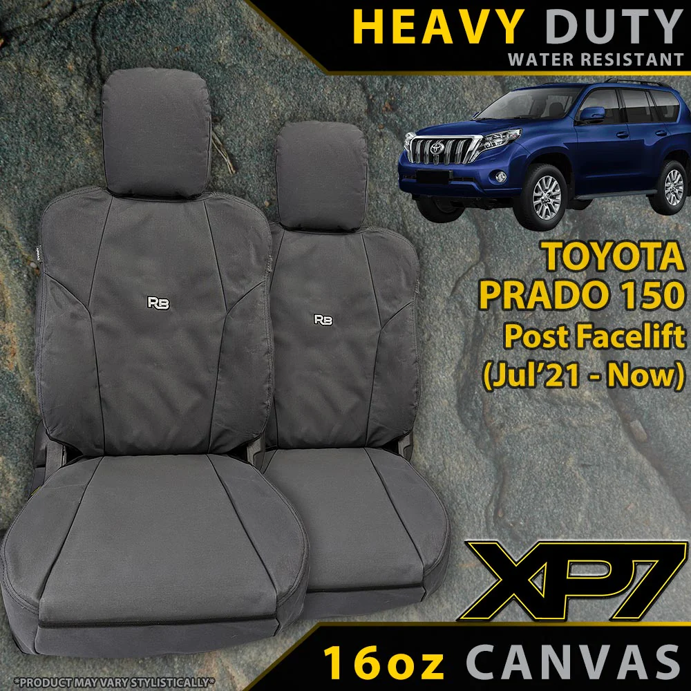 Razorback 4x4 - Toyota Prado 150 - Post-Facelift - XP7 Heavy-Duty Canvas 2x Front Seat Covers (Made to Order)