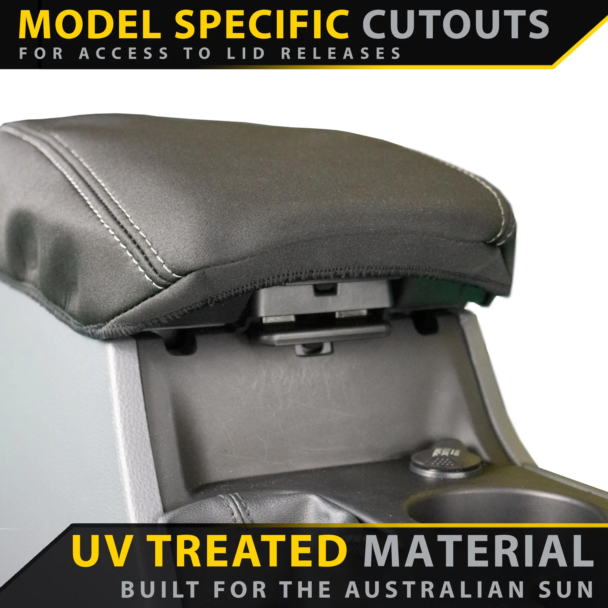 Razorback 4x4 - Toyota Prado 150 - GP4 Neoprene Console Lid Cover (In Stock) - Image 4